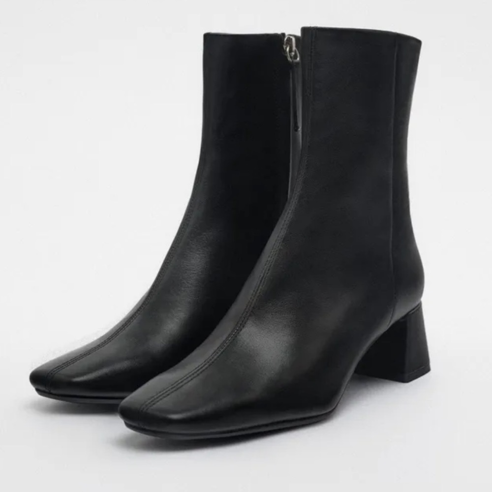 Zara Black Heeled Boots